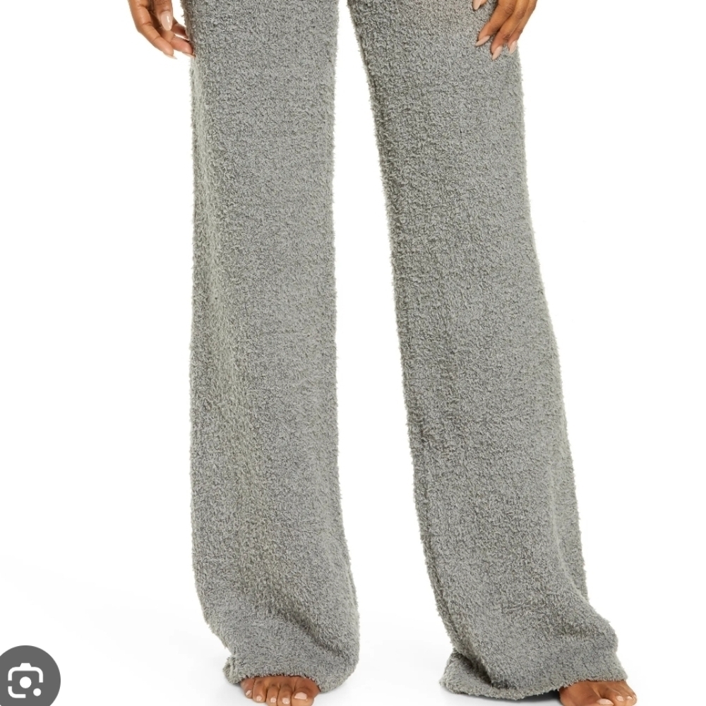 SKIMS Cozy Cabin Knit Wide Leg Athleasure Comfy Launge Gray Women's Pants L/XL - Picture 2 of 9